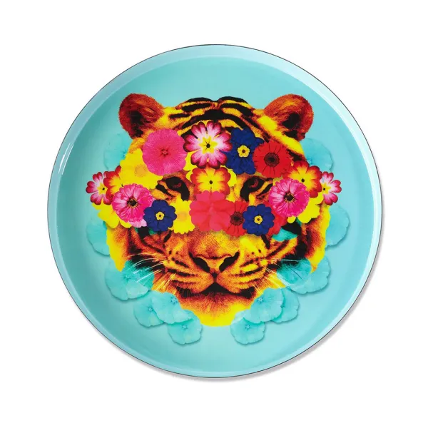 Vide-Poches^Gangzai Plateau Rond Mask Tiger En Fer - O 33 Cm