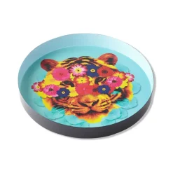Vide-Poches^Gangzai Plateau Rond Mask Tiger En Fer - O 33 Cm