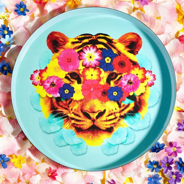 Vide-Poches^Gangzai Plateau Rond Mask Tiger En Fer - O 33 Cm