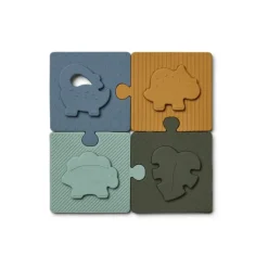 Jeux Éducatifs^Liewood Puzzle Bodil En Silicone - Dino Bleu