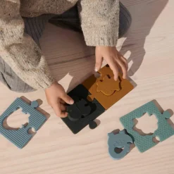 Jeux Éducatifs^Liewood Puzzle Bodil En Silicone - Dino Bleu