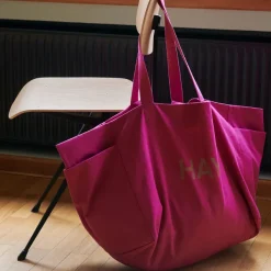 Sacs & Cabas^Hay Sac Weekend En Coton Recycle - Fuchsia