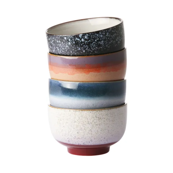 Bols & Coupelles^HK Living Set De 4 Bols Ceramique 70'S Noodls