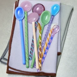 Assiettes & Couverts^Hay Set De 2 Cuilleres En Verre - Rose/Blanc