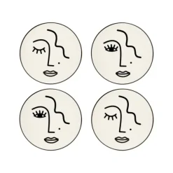Sets De Table & Dessous De Verre^Sélectionné par Fleux Set De 4 Dessous De Verre Face Blanc