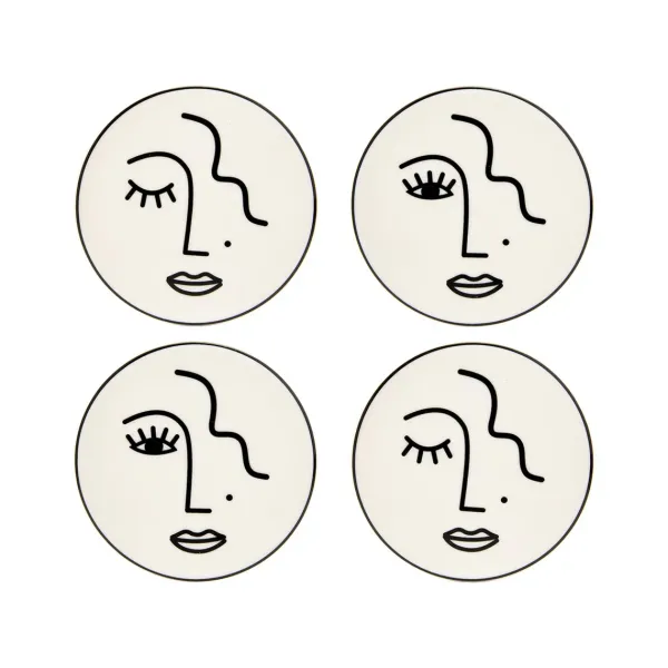Sets De Table & Dessous De Verre^Sélectionné par Fleux Set De 4 Dessous De Verre Face Blanc