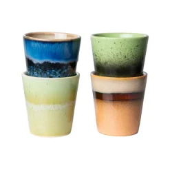 Tasses & Mugs^HK Living Set De 4 Mugs Ristretto Calypso 70'S En Ceramique