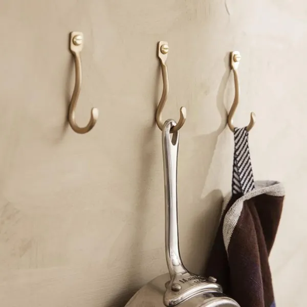 Porte-manteaux & Patères^Ferm Living Set De 3 Pateres Curvature Laiton Dore
