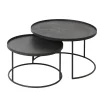 Tables Basses & D'Appoint^Ethnicraft Set De 2 Tables Basses Pour Plateaux Ronds - O 62 Cm & O 49 Cm
