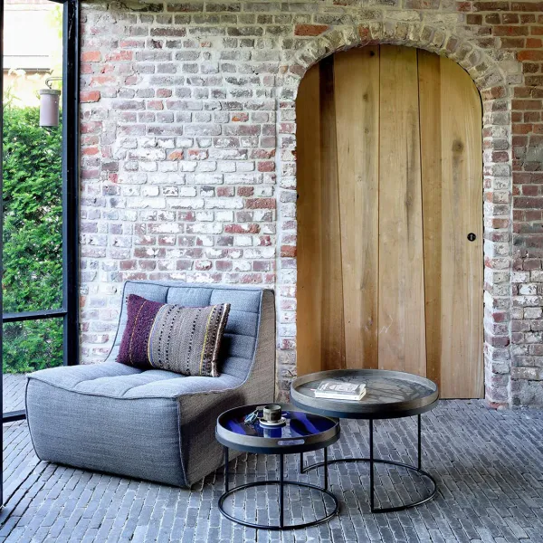 Tables Basses & D'Appoint^Ethnicraft Set De 2 Tables Basses Pour Plateaux Ronds - O 62 Cm & O 49 Cm