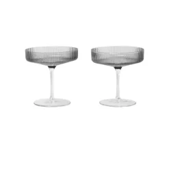 Carafes & Verres^Ferm Living Set De 2 Verres A Champagne Ripple Transparent