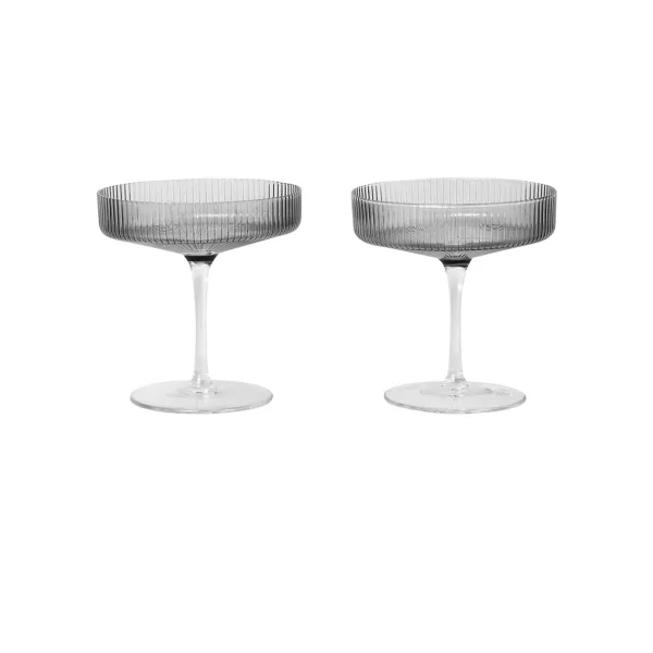 Carafes & Verres^Ferm Living Set De 2 Verres A Champagne Ripple Transparent