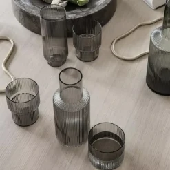 Carafes & Verres^Ferm Living Set De 4 Verres Ripple - Fume Gris