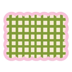 Sets De Table & Dessous De Verre^Fleux Set De Table Biscotti A Carreaux - 38 Cm X 48 Cm -Kaki & Rose