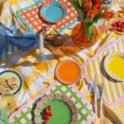 Sets De Table & Dessous De Verre^Fleux Set De Table Biscotti A Carreaux - 38 Cm X 48 Cm -Kaki & Rose