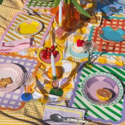 Sets De Table & Dessous De Verre^Fleux Set De Table Biscotti A Carreaux - 38 Cm X 48 Cm -Rouge & Bleu