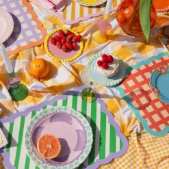 Sets De Table & Dessous De Verre^Fleux Set De Table Biscotti A Rayures - 38 Cm X 48 Cm - Vert & Violet