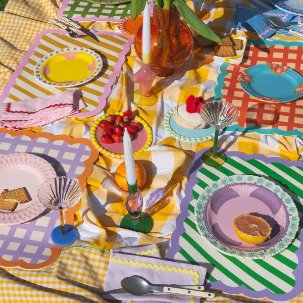 Sets De Table & Dessous De Verre^Fleux Set De Table Biscotti A Rayures - 38 Cm X 48 Cm - Bleu & Jaune