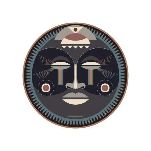 Sets De Table & Dessous De Verre^Pôdevache Set De Table Masque Africain Massai En Vinyle - O 38 Cm - Noir