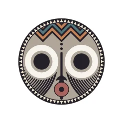 Sets De Table & Dessous De Verre^Pôdevache Set De Table Masque Africain Asaro En Vinyle - O 38 Cm - Multi