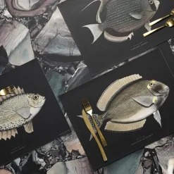Sets De Table & Dessous De Verre^Pôdevache Set De Table Rectangle Poisson Mystery En Vinyle - 33 X 45 Cm - Noir