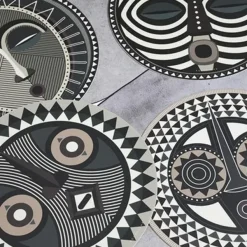 Sets De Table & Dessous De Verre^Pôdevache Set De Table Rond Masque Africain Korowai En Vinyle - O 38 Cm