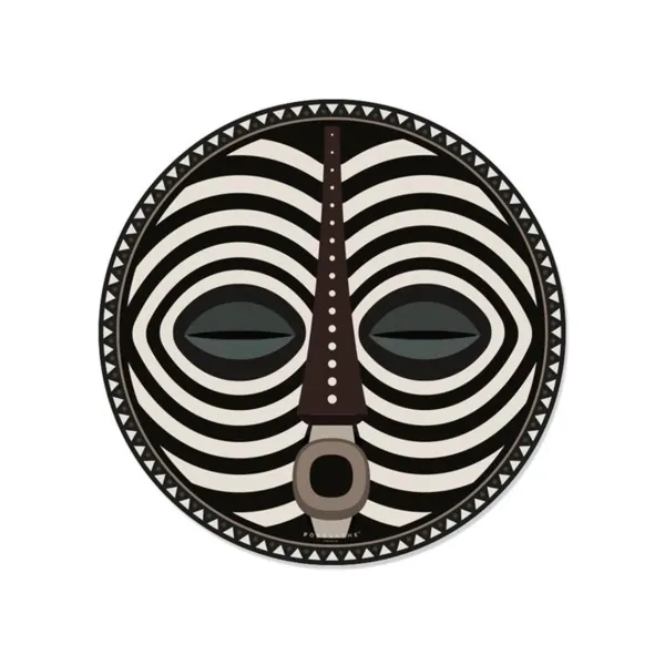 Sets De Table & Dessous De Verre^Pôdevache Set De Table Rond Masque Africain Dourou En Vinyle - O 38 Cm