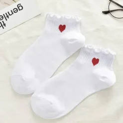 Chaussettes^Sélectionné par Fleux Socquettes Coeur Dentelle Blanc