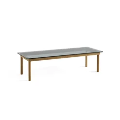 Tables Basses & D'Appoint^Hay Table Basse Kofi Chene Massif & Verre Teinte Gris - L 140 X L 50 X H 36 Cm
