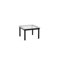 Tables Basses & D'Appoint^Hay Table Basse Kofi Chene Massif Noir & Verre Roseau Clair - L 60 X L 60 X H 36 Cm