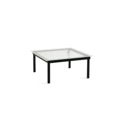 Tables Basses & D'Appoint^Hay Table Basse Kofi Chene Massif Noir & Verre Roseau Clair - L 80 X L 80 X H 36 Cm