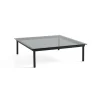 Tables Basses & D'Appoint^Hay Table Basse Kofi Chene Massif Noir & Verre Teinte Gris - L 120 X L 120 X H 36 Cm