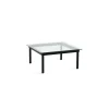 Tables Basses & D'Appoint^Hay Table Basse Kofi Chene Massif Noir & Verre Clair - L 80 X L 80 X H 36 Cm