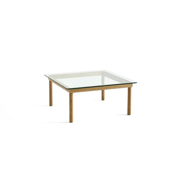 Tables Basses & D'Appoint^Hay Table Basse Kofi Chene Massif & Verre Clair - L 80 X L 80 X H 36 Cm
