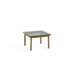 Tables Basses & D'Appoint^Hay Table Basse Kofi Chene Massif & Verre Teinte Gris - L 60 X L 60 X H 36 Cm