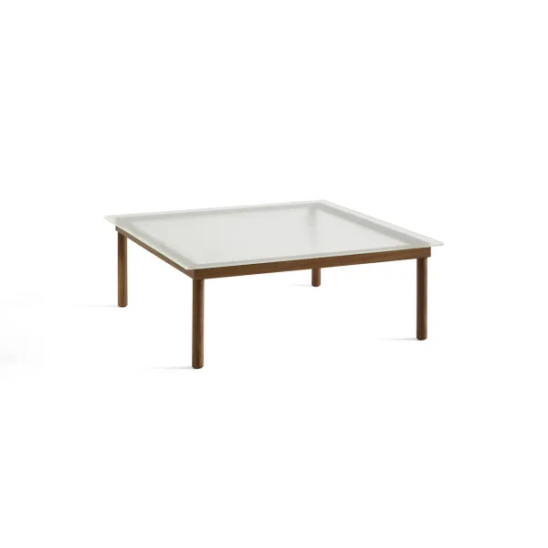 Tables Basses & D'Appoint^Hay Table Basse Kofi Noyer Massif & Verre Roseau Transparent - L 100 X L 100 X H 36 Cm