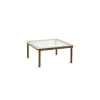 Tables Basses & D'Appoint^Hay Table Basse Kofi Noyer Massif & Verre Roseau Transparent - L 80 X L 80 X H 36 Cm