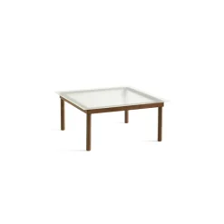 Tables Basses & D'Appoint^Hay Table Basse Kofi Noyer Massif & Verre Roseau Transparent - L 80 X L 80 X H 36 Cm