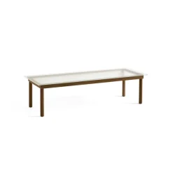 Tables Basses & D'Appoint^Hay Table Basse Kofi Noyer Massif & Verre Roseau Transparent - L 140 X L 50 X H 36 Cm