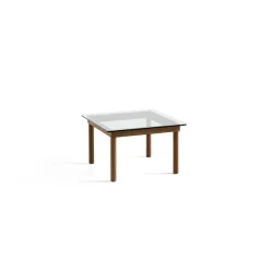 Tables Basses & D'Appoint^Hay Table Basse Kofi Noyer Massif & Verre Clair - L 60 X L 60 X H 36 Cm