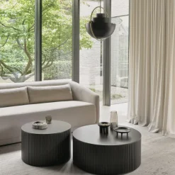 Tables Basses & D'Appoint^Ethnicraft Table Basse Ronde Roller Max En Acajou - Marron