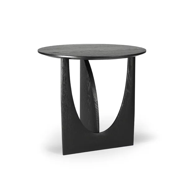 Tables Basses & D'Appoint^Ethnicraft Table D'Appoint Geometric En Chene Noir Verni - O 51 X H 50 Cm