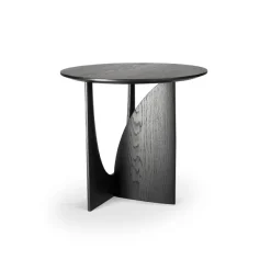 Tables Basses & D'Appoint^Ethnicraft Table D'Appoint Geometric En Chene Noir Verni - O 51 X H 50 Cm