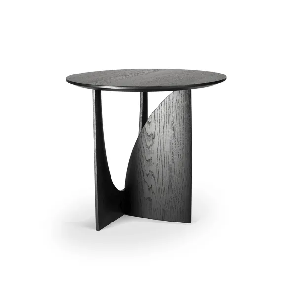 Tables Basses & D'Appoint^Ethnicraft Table D'Appoint Geometric En Chene Noir Verni - O 51 X H 50 Cm