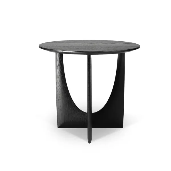 Tables Basses & D'Appoint^Ethnicraft Table D'Appoint Geometric En Chene Noir Verni - O 51 X H 50 Cm