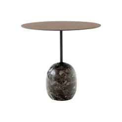 Tables Basses & D'Appoint^And Tradition Table D'Appoint Lato Ln9 Noyer / Marbre Emparador - O 50 Cm