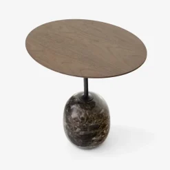 Tables Basses & D'Appoint^And Tradition Table D'Appoint Lato Ln9 Noyer / Marbre Emparador - O 50 Cm