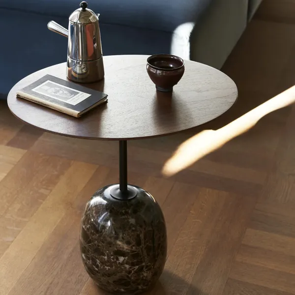 Tables Basses & D'Appoint^And Tradition Table D'Appoint Lato Ln9 Noyer / Marbre Emparador - O 50 Cm