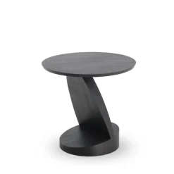 Tables Basses & D'Appoint^Ethnicraft Table D'Appoint Oblic En Teck Noir Verni - O 52 Cm