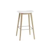 Chaises^Muuto Tabouret De Bar Fiber Pieds Bois Naturel + Assise Blanc